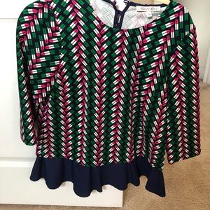 Patterned Peplum Blouse